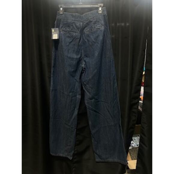 NWT- Women's High-Rise Two Way Denim Trousers - Universal Thread™ Dark Wash 2 - Picture 3 of 5